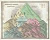 1835 Bradford Comparative Map of the Principle Mountains of the World