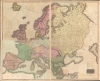 1816 Thomson Four-Sheet Wall Map of Europe after the Congress of Vienna