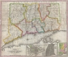 1831 Thrall Pocket Map of Connecticut