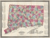 1875 Tilden Pocket Map of Connecticut - amazing condition