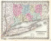 1855 Colton Map of Connecticut and Long Island