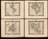 1763 Set of 4 Desnos Continents: Unrecorded First states, first plates