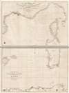 1838 Spanish Nautical Chart or Map of Sardinia, Corsica, Minorca