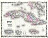 1861 Johnson's Map of Cuba, Jamaica & Porto Rico