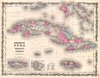 1862 Johnson Map of Cuba and Porto Rico