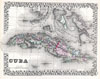 1872 Mitchell Map of Cuba and the Bahamas