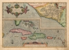 1603 Ortelius Map of Cuba, the Caribbean, and Northwestern Mexico