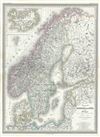 1860 Dufour Map of Scandinavia (Sweden, Norway and Denmark)