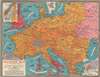 1944 Turner Pictorial Map of Europe Just After the D-Day Invasion of France