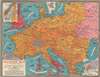 1944 Turner Pictorial Map of Europe Just After the D-Day Invasion of France