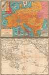 1944 Turner Pictorial Map of Europe Just After the D-Day Invasion of France