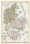 1851 Black Map of Denmark