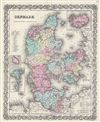 1856 Colton Map of Denmark