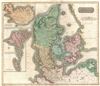 1814 Thomson Map of Denmark with insets of Iceland and the Faeroe Islands
