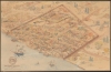 1931 C. P. Mithoff Painting Bird's Eye View and Map of Detroit, Michigan in 1818