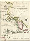1744 Bellin Map of the Straits between Lake Huron, Lake Michigan, and Lake Superior (Great Lakes)