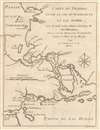 1744 Bellin Map of the Straits of  Great Lakes Huron, Michigan, and Superior