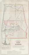 1845 Weakley Land Office Map of Alabama