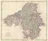 1854 Pharoah Map of the District of Ballari, Karnataka, India