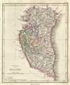 1854 Pharoah and Company Map of the District of Nellore, Andhra Pradesh, India