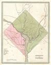 1835 Bradford Map of Washington DC, before Retrocession w/ Alexandria, Virginia