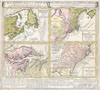 1737 Homann Heirs Map of New England, Georgia and Carolina, and Virginia and Maryland