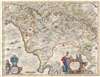 1646 Blaeu Map of Tuscany (Florence), Italy
