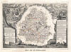 1852 Levasseur Map of the Department de La Dordogne, France (Monbazillac Wine Region)