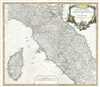 1750 Vaugondy Map of Central Italy (Tuscany and Corsica)