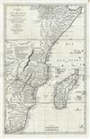 1727 D'Anville Map of East Africa and South Africa