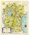 1949 Mathews Pictorial Map of East Africa (Kenya, Tanzania, Uganda, Zanzibar)