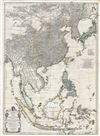 1752 D'Anville Wall Map of Southeast Asia, the East Indies, China, Korea and Japan
