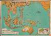1943 Japanese Propaganda Map Southeast Asia during the WWII
