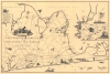 1960 Pictorial Map of East Hampton and Amagansett, Long Island, New York