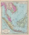 1887 Tunison Map of the East Indies (Singapore, Thailand, Borneo, Malaysia)