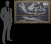 1925 Batik Map of Dutch East Indies (Indonesia) on cotton