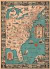 1929 Tyng Pictorial Map of the Eastern United States