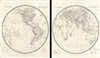 1841 S.D.U.K. Subscriber's Edition Map of the Western Hemisphere and Eastern Hemisphere - set of 2 m