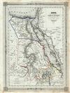 1852 Charle Map of Egypt, Nubia, Abyssinia, with parts of Arabia and the Sahara