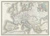 1860 Dufour Map of Europe under Charlemagne