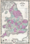 1862 Johnson Map of England and Wales