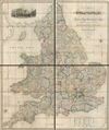 1846 Lewis Case Map of England (4 sections)