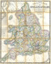 1860 Philips Folding or Pocket Map of England and Wales