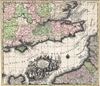 1730 Seutter Map of Southeast England, the English Channel, London, and Normandy