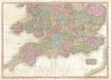 1818 Pinkerton Map of Southern England ( includes London )