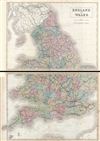 1851 Black Map of England and Wales