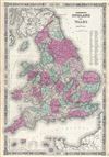 1864 Johnson Map of England and Wales
