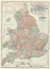 1892 Rand McNally Map of England and Wales
