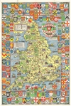 1963 Bullock Pictorial Historical Map of England and Wales