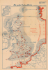1941 WWII German Propaganda Bombing and Invasion Map of England